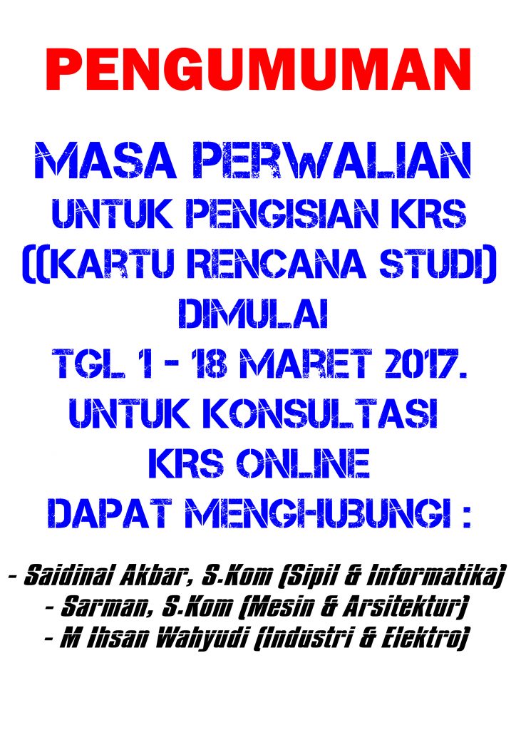 PENGUMUMAN KRS